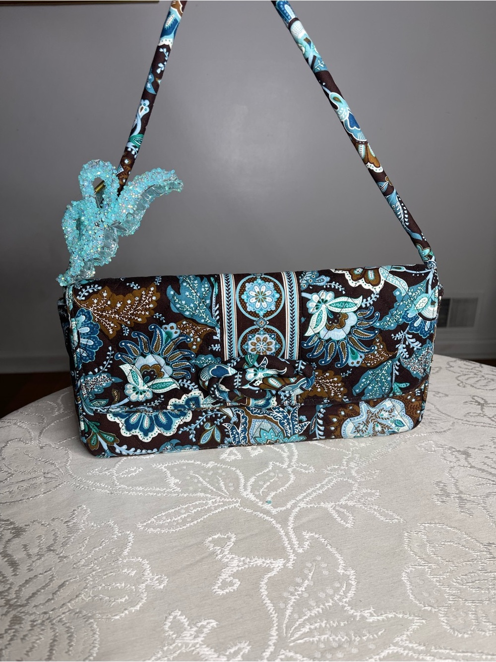 🎨 Vera Bradley Knot Just A Clutch Shoulder Bag in "Java Blue" 🎨